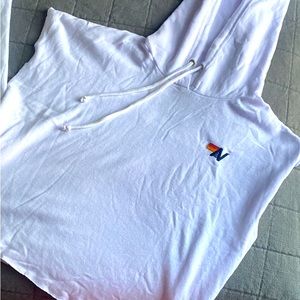 Aviator Nation⚡️Logo Sleeveless Cropped Pullover Hoodie